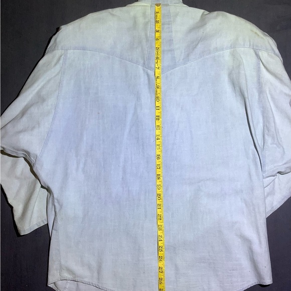 Vintage Freego Women’s Batwing Long Sleeve Western Shirt | P/S | Light Blue - Picture 8 of 8